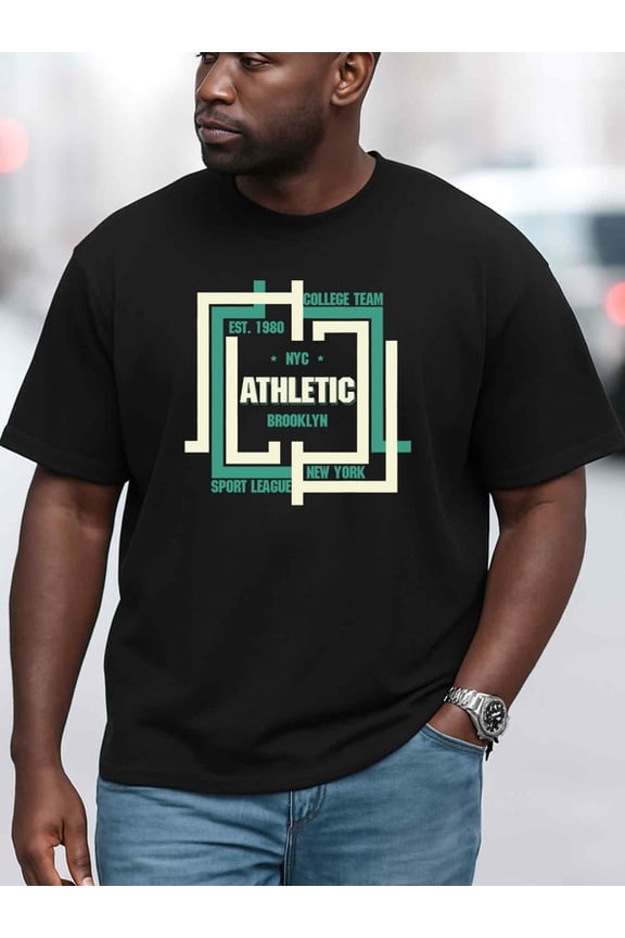 NYC Athletic Brooklyn Tee mens t-shirts black elegantly summer Soft and comfortable Casual sportswear Vintage Unisex Shirt Cotton tshirts