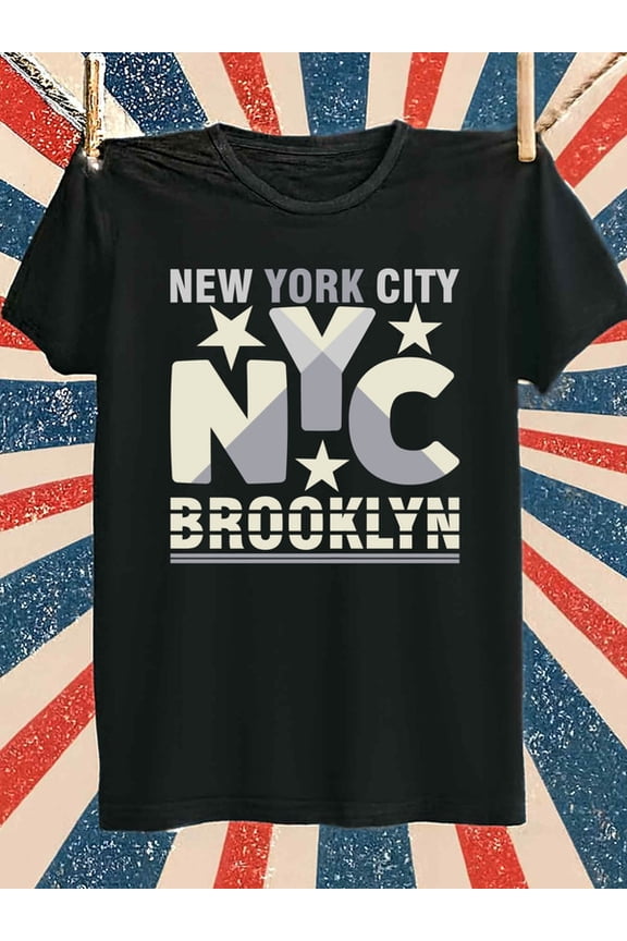 NYC Brooklyn Stars Tee Men funny t shirts black top gifts Breathable fabric, round neck, short sleeves Fashion Unisex Shirt Graphic Tee tshirts