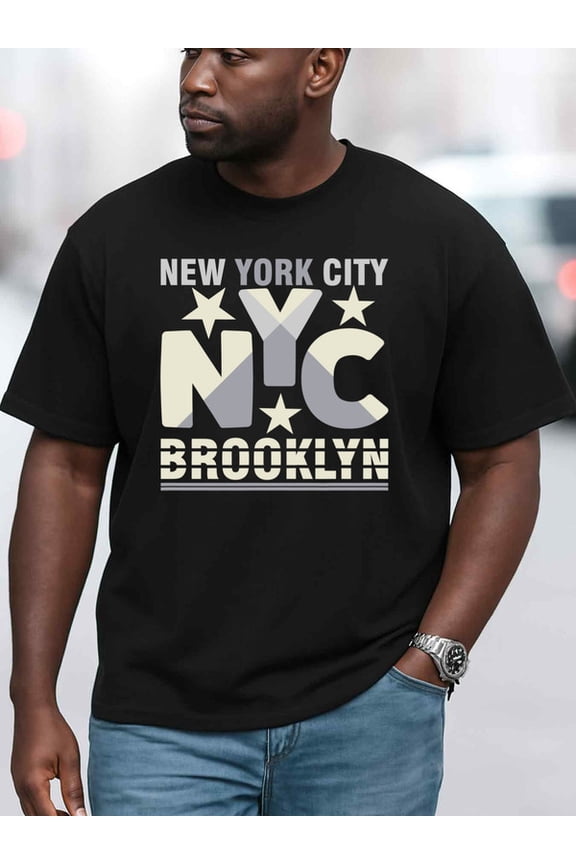NYC Brooklyn Stars Tee Mens t-shirt black gifts funny Spring and summer clothing Hip-hop street style Unique Design Unisex Shirt Short Sleeve tshirts