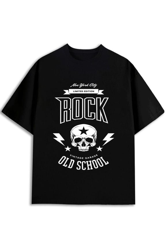 NYC Rock Old School Tee mens t shirt black elegantly graphic tees spring and summer clothing Original Unisex Shirt Short Sleeve tshirts