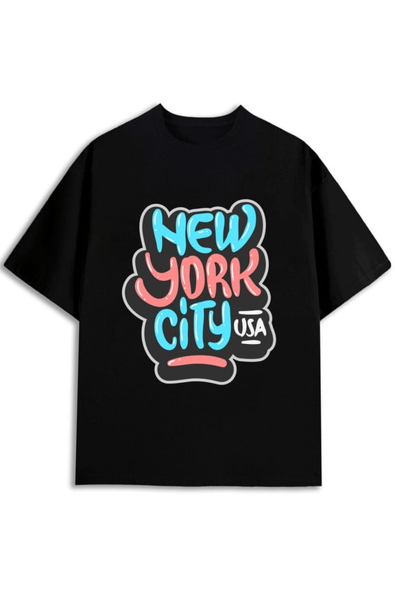 NYC USA Graffiti T-Shirt men's t shirt black 2026 graphic tees fun and playful, cool T-shirt, funny T-shirt Basic Unisex Shirt Graphic tshirts