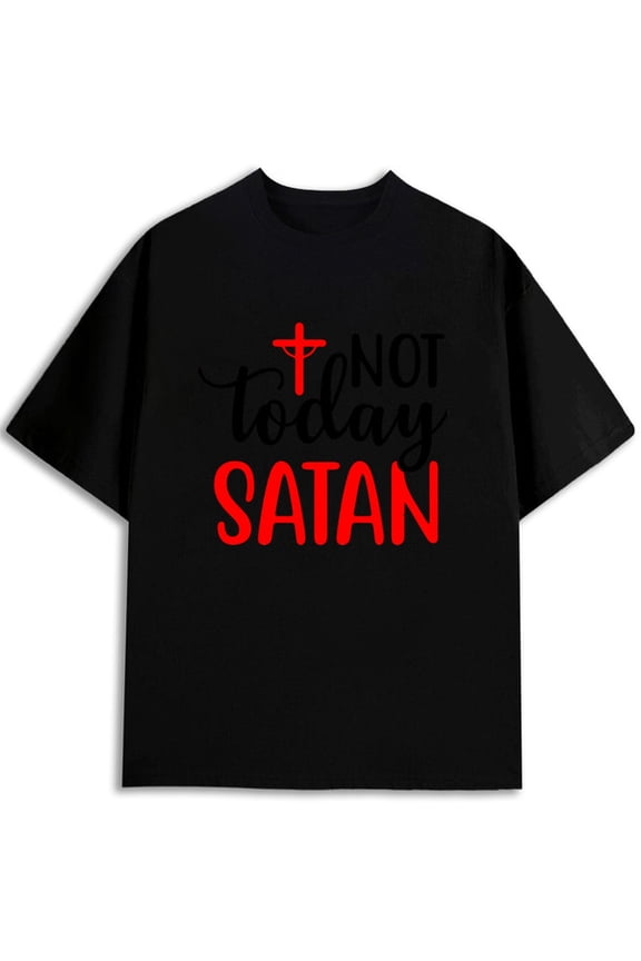 "Not Today Satan" Tee men's round neck T-shirt black elegantly graphic tees Everyday and weekend wear Unique Design Unisex Shirt Graphic Tee tshirts