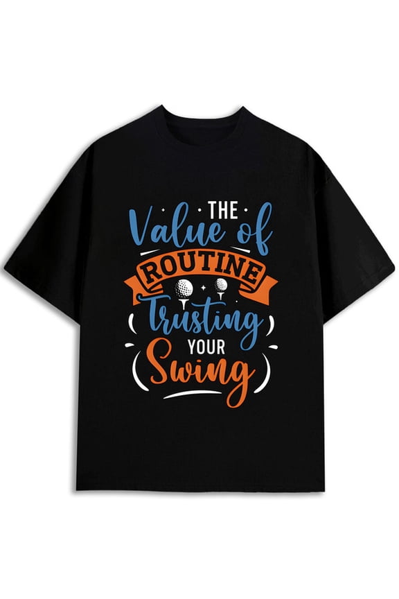Routine Trust Swing Tee men graphic t shirts black casual top Daytime and weekend wear Unique Design Unisex Shirt Graphic Tee tshirts