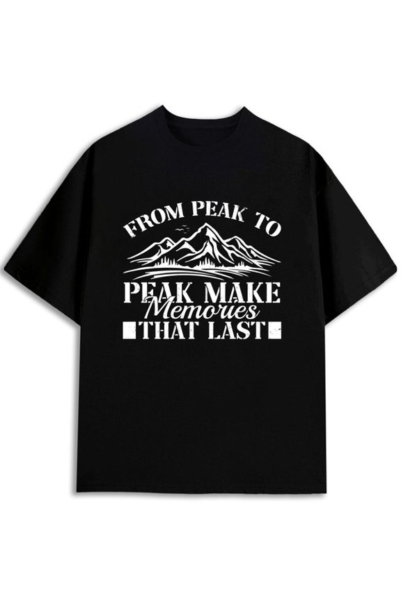 Peak Memories T-Shirt mens funny t shirts black short graphic tees Comfortable activewear, perfect for gifts Retro Unisex Shirt Printed tshirts