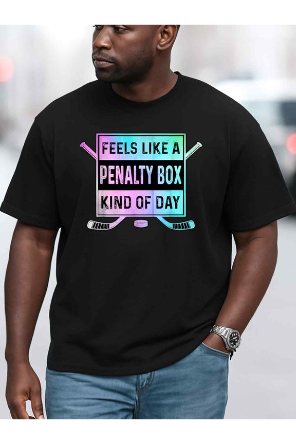 Penalty Box Day Tee mens funny t shirts black limited edition elegant Daily and weekend wear Vintage Unisex Shirt Short Sleeve tshirts