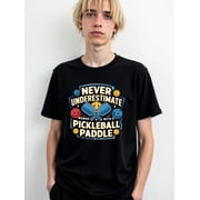 Greenink Pickleball Power Womens Tee Mens round neck T-shirt black short casual Hip-hop streetwear Weekend casual wear Funny Unisex Shirt Graphic Tee tshirts