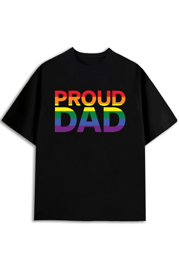 Proud Dad Pride Tee Men's funny t shirts black elegant limited edition Wearable year-round Casual sportswear Casual Unisex Shirt Short Sleeve tshirts