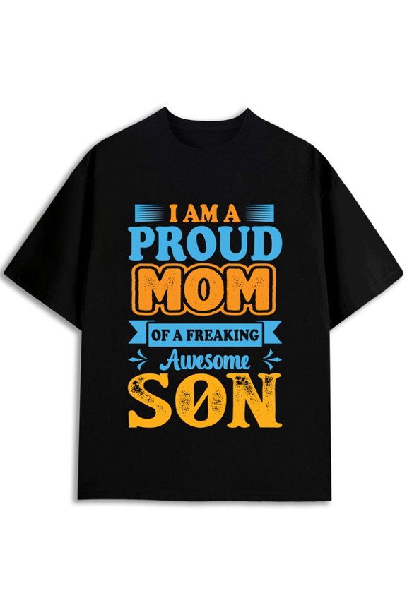 Proud Mom Awesome Son Tee mens comfort colors tshirt black short elegantly Hip-hop streetwear Unique Design Unisex Shirt Graphic Tee tshirts
