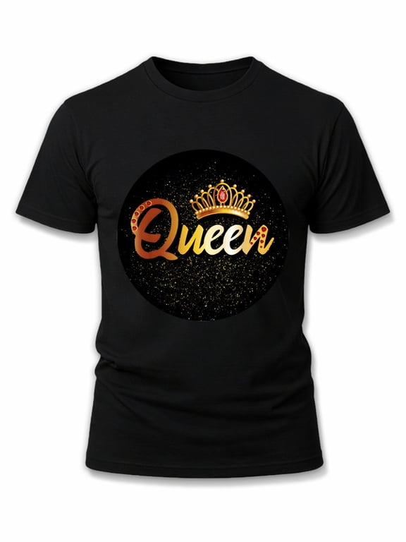 Queen Crown Sparkle Tee Mens Crew neck T-shirts black limited edition elegant Weekend casual wear Fashion Unisex Shirt Graphic Tee tshirts