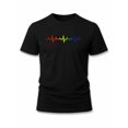 thumbnail image 1 of Greenink Rainbow Heartbeat Pride Tee mens t-shirt black top 2026 Casual sportswear Daytime and weekend wear Basic Unisex Shirt Short Sleeve tshirts, 1 of 7