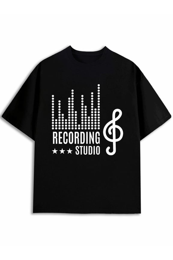 Recording Studio Music Tee men's funny t shirts black gifts graphic tees Hip-hop street style Weekend casual wear Funny Unisex Shirt Printed tshirts