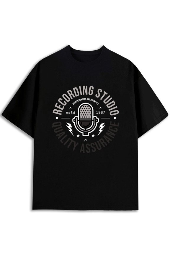 Recording Studio Quality Tee Men's graphic t shirts black funny limited edition Daytime and weekend wear Funny Unisex Shirt Short Sleeve tshirts