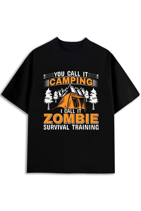 Zombie Survival Camping Tee men's graphic t shirts black elegantly graphic tees Everyday and weekend wear Unique Design Unisex Shirt Graphic tshirts
