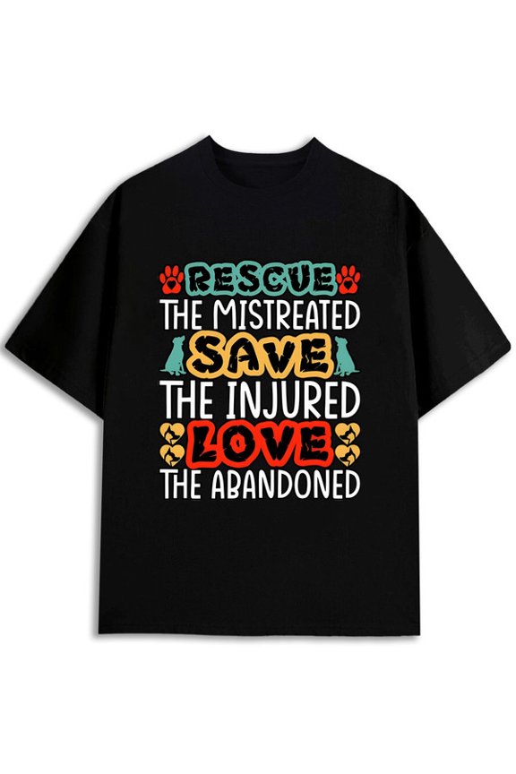 Rescue, Save, Love T-Shirt for men graphic t shirts black elegant elegantly Cool shirts, Funny shirts, t shirt Retro Unisex Shirt Printed tshirts