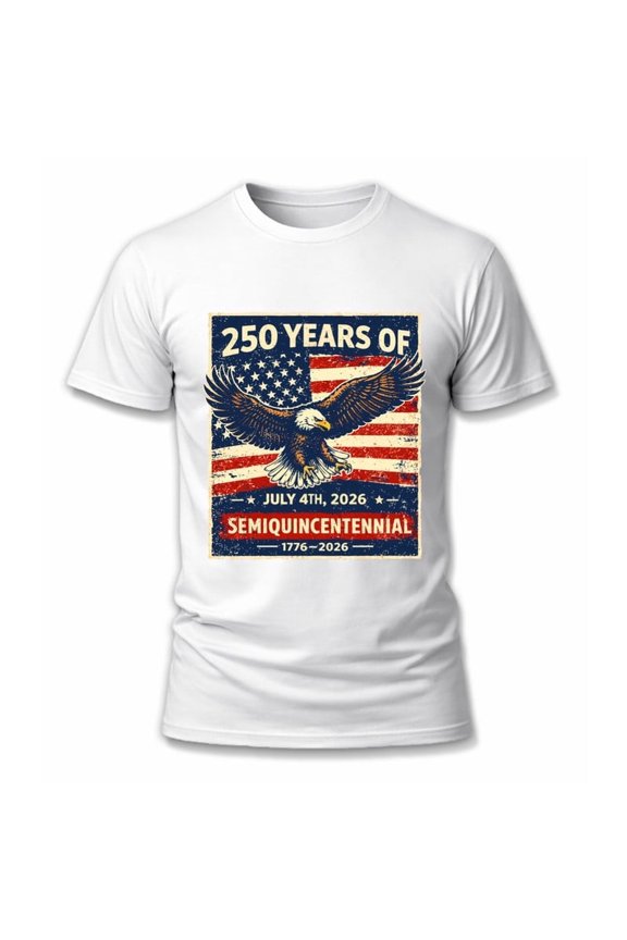 Retro American Eagle Print T-Shirt, 250th Independence Day Freedom Design Men Women Tops