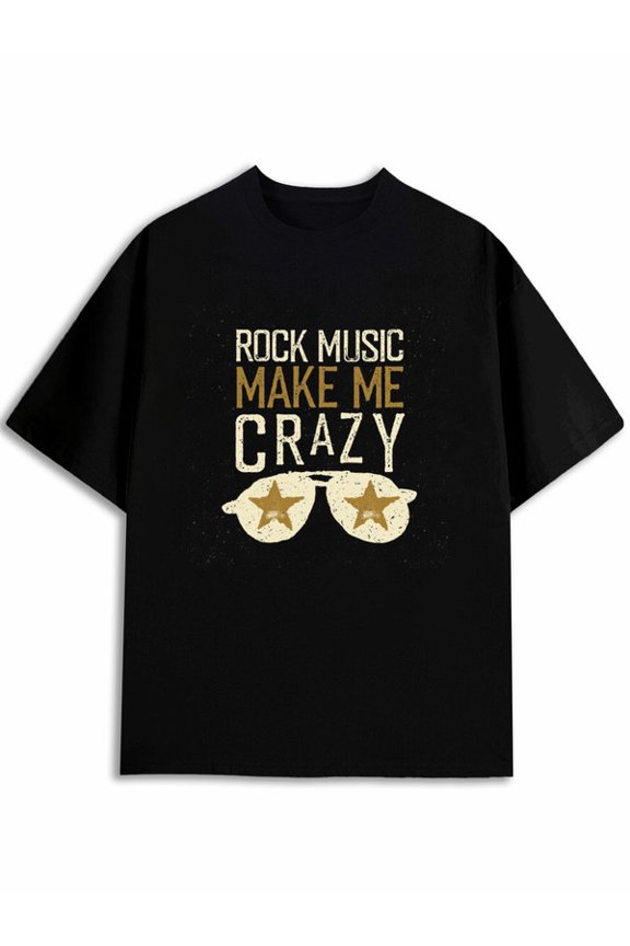 Rock Music Crazy Sunglasses Tee Men round neck T-shirt black 2026 limited edition Casual sportswear Retro Unisex Shirt Short Sleeve tshirts