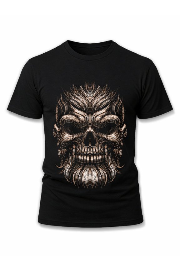 Skull Beard Graphic Tee men's t-shirts black summer casual Everyday and weekend wear t shirts For summer Fall Vintage Unisex Shirt Cotton tshirts