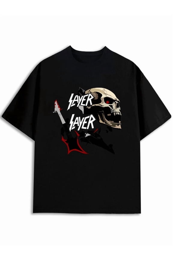 Slayer Skull Rock T-Shirt Mens t shirt black limited edition casual Cool shirts, Funny shirts, t shirt Original Unisex Shirt Printed tshirts