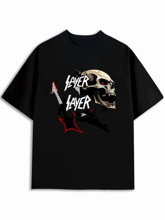 Slayer Skull Rock T-Shirt Mens t shirt black limited edition casual Cool shirts, Funny shirts, t shirt Original Unisex Shirt Printed tshirts