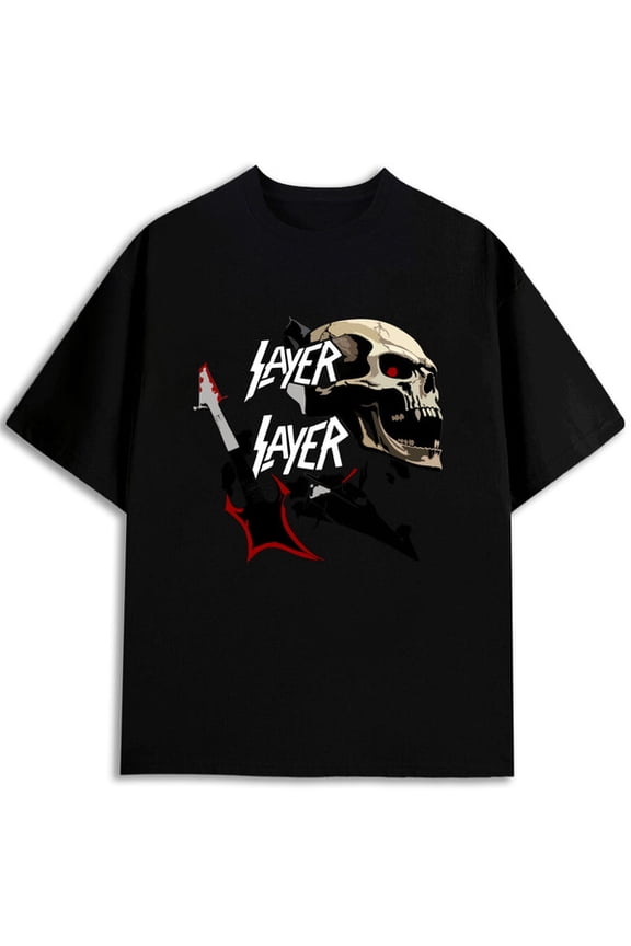 Slayer Skull Rock T-Shirt Mens t shirt black limited edition casual Cool shirts, Funny shirts, t shirt Original Unisex Shirt Printed tshirts