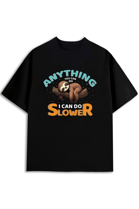 Slow Sloth T-Shirt for men t-shirt black short 2026 Wearable year-round spring and summer clothing Unique Design Unisex Shirt Printed tshirts