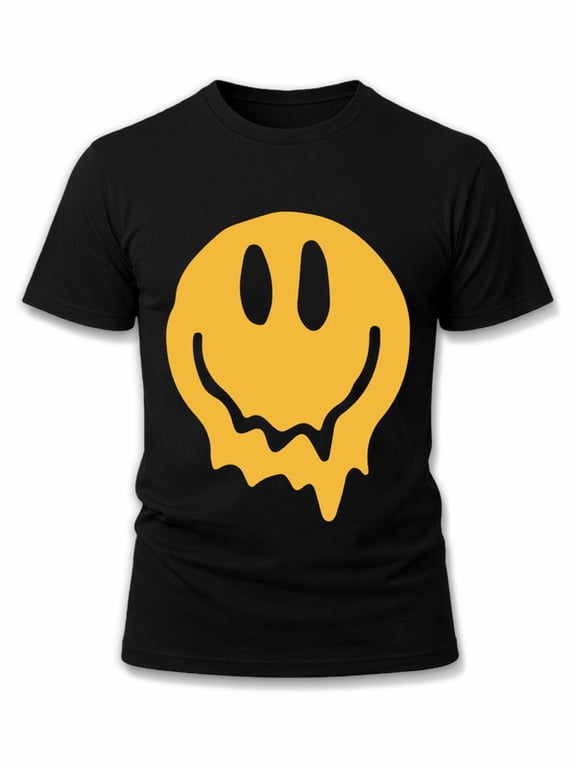 Smiley Face Tee men t shirt black limited edition short Comfortable loose and fashionable T-shirt Hip-hop streetwear Basic Unisex Shirt Cotton tshirts