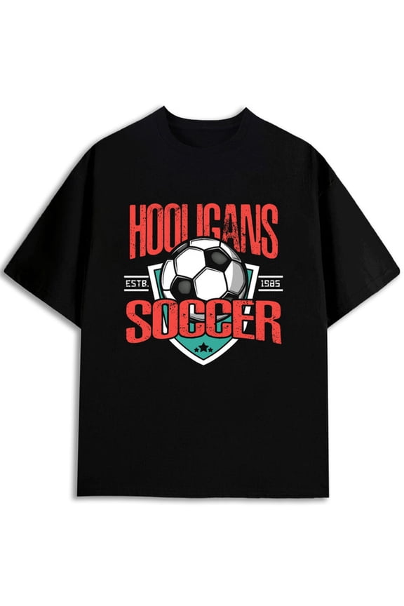 Soccer Hooligans Tee Mens World Cup Graphic black Spring and summer clothing Must-have for football fans Original Unisex Shirt Short Sleeve tshirts