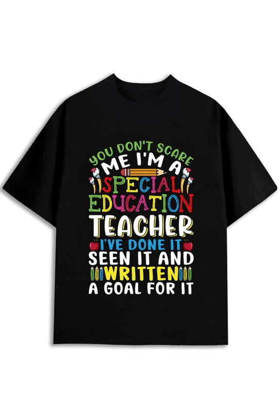 Special Ed Teacher Pride Mens graphic t shirts black summer short Spring and summer clothing Daily and weekend wear Funny Unisex Shirt Printed tshirts