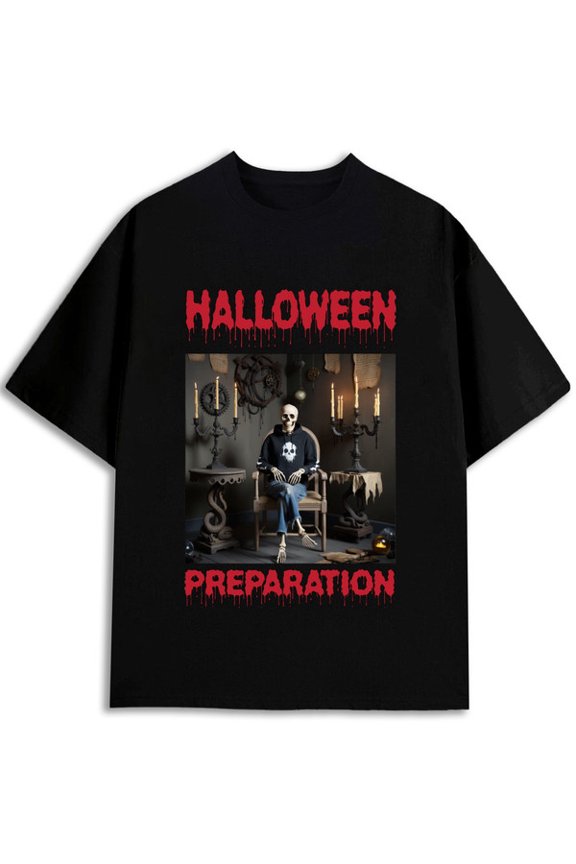 Spooky Halloween Prep Tee for men graphic t shirts black gifts funny Weekend casual wear Classic Unisex Shirt Short Sleeve tshirts
