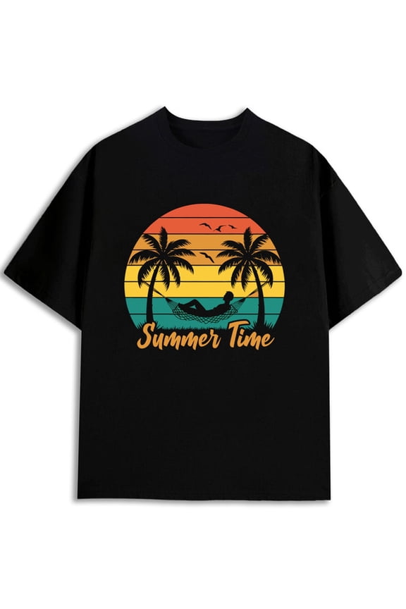 Summer Vibes Relax T-Shirt mens t shirts black casual elegantly Hip-hop street style Daily and weekend wear Trendy Unisex Shirt Graphic Tee tshirts