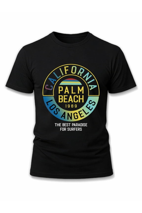 Surf Paradise Palm Beach Tee mens t shirt black graphic elegantly Cool shirts, Funny shirts, t shirt Original Unisex Shirt Short Sleeve tshirts
