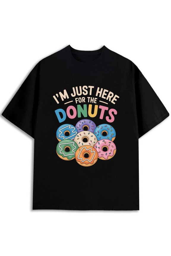 Sweet Donut Lover Tee Mens round neck T-shirt black 2026 graphic tees fun and playful, cool T-shirt, funny T-shirt Basic Unisex Shirt Printed tshirts