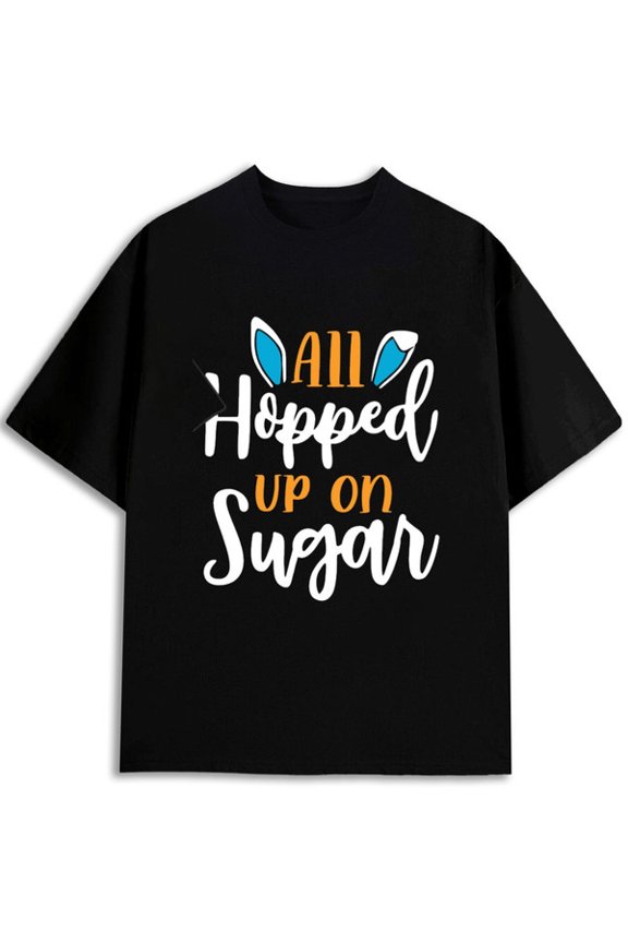 Sweet Easter Bunny Sugar Tee comfort colors T-shirt men casual elegant graphic black Summer wear Vintage-inspired, comfortable fit Unique designs, summer prints Perfect for