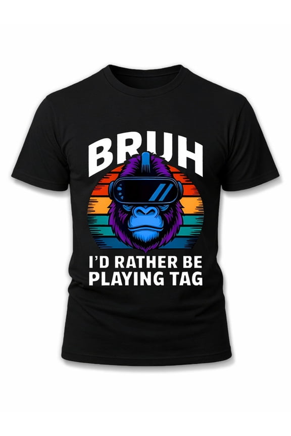 Tag Monkey VR T-Shirt Men's funny t shirts black casual gifts Stylish summer outerwear Perfect for exercise Casual Unisex Shirt Printed tshirts