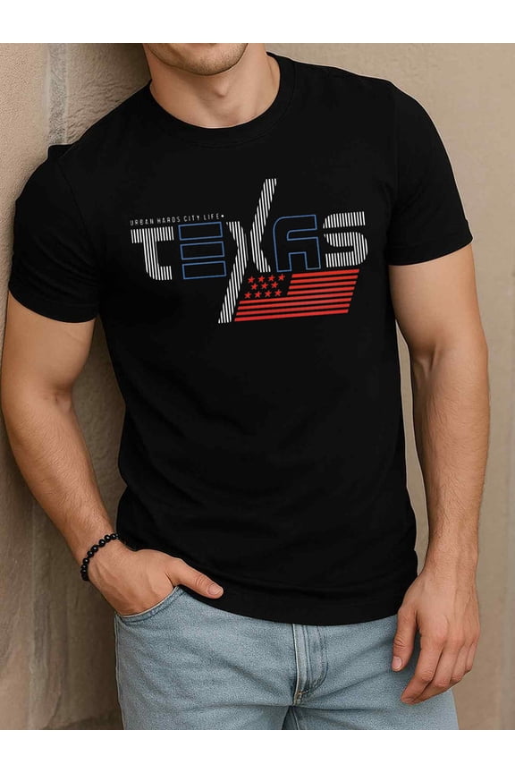 Texas Pride USA Flag Tee Men funny t shirts black summer graphic tees Comfortable activewear, perfect for gifts Casual Unisex Shirt Cotton tshirts