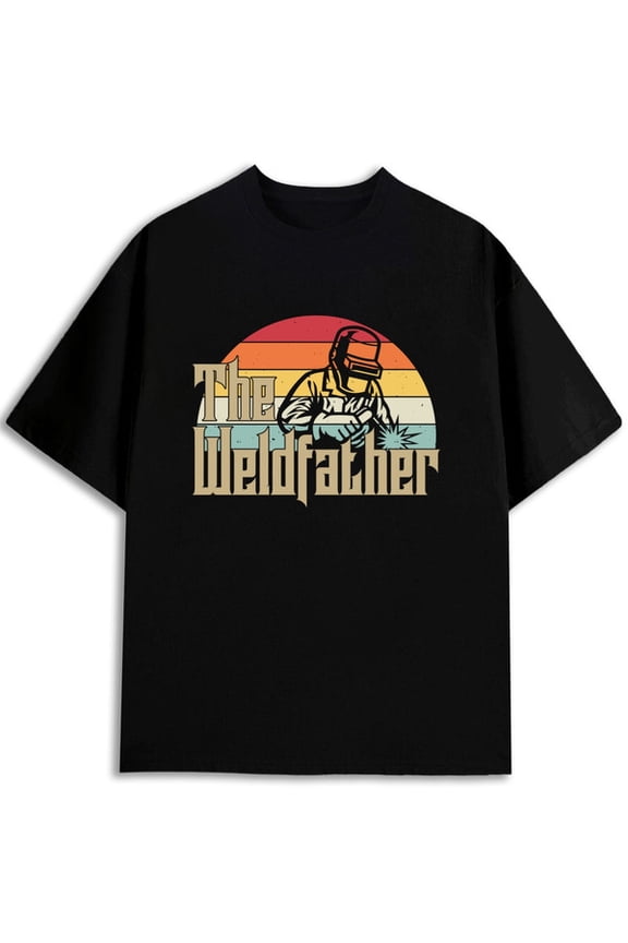 The Weldfather Retro Welding Tee Men funny t shirts black graphic tees casual Casual sportswear Funny Unisex Shirt Short Sleeve tshirts