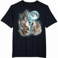 thumbnail image 1 of Greenink Greenink Three Wolves Howling at The Moon T-Shirt Wildlife Wolves Lovers Unisex Men Women T Shirt, 1 of 7