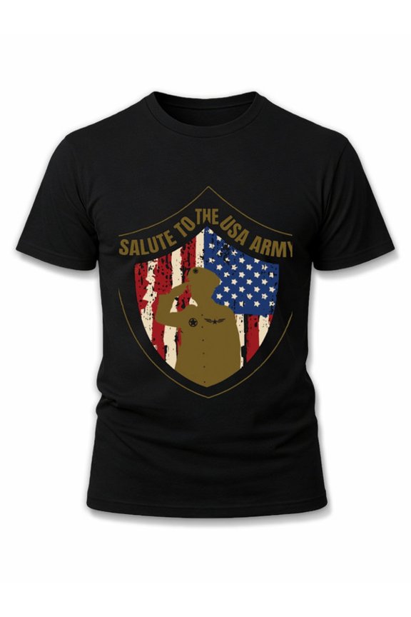 USA Army Salute T-Shirt mens t-shirts black gifts elegant Daytime and weekend wear t shirts For summer Fall Basic Unisex Shirt Graphic Tee tshirts