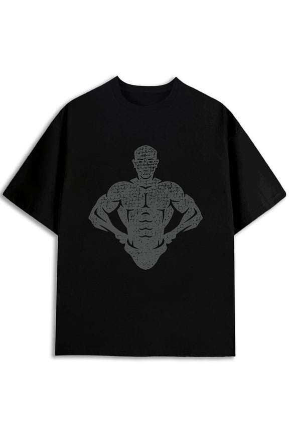 Muscle Man Graphic Tee Mens funny t shirts black summer graphic tees Hip-hop street style Weekend casual wear Fashion Unisex Shirt Graphic Tee tshirts