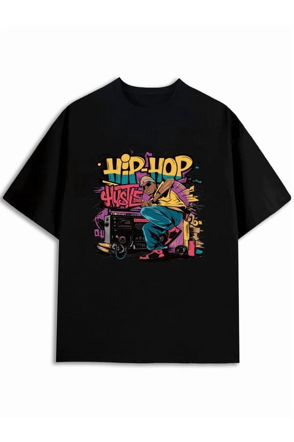 Urban Hip-Hop Hustle Tee for men t shirts black graphic limited edition Hip-hop streetwear Stylish summer outerwear Funny Unisex Shirt Graphic tshirts