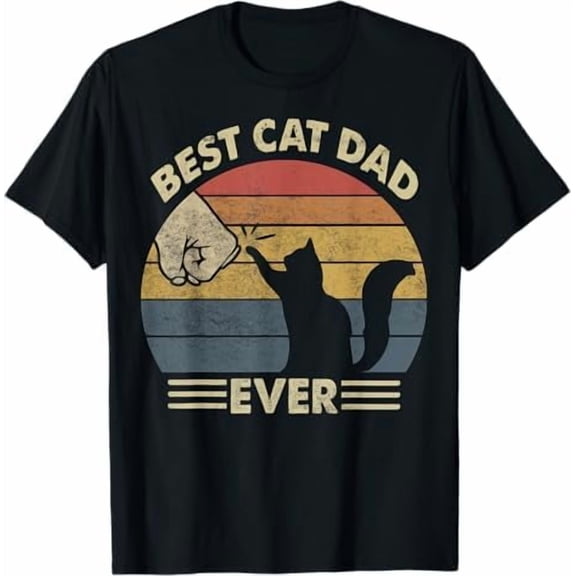 Greenink Vintage Cat Dad Life Choose Me Father Day T-Shirt Best Cat Dad Ever Shirt Funny Meow Kitten Pet Lover Gift Tee