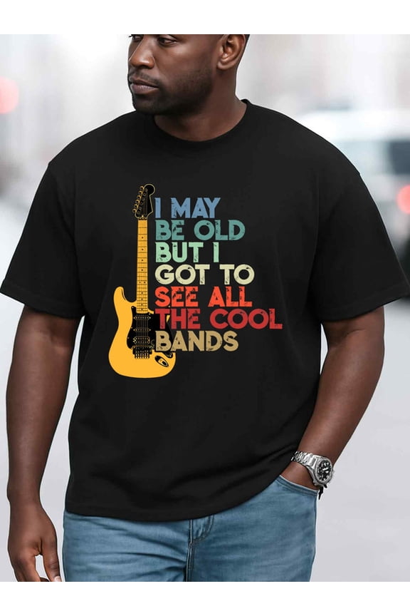 Vintage Rocker's Band Tee Mens t shirt black short top Regular fit, casual wear for all seasons, ideal for gifts Basic Unisex Shirt Crewneck tshirts