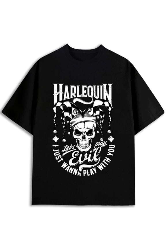 Harlequin Evil Jester Tee Men's comfort colors tshirt black top elegant Soft and comfortable Wearable year-round Funny Unisex Shirt Printed tshirts