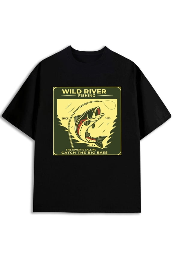 Wild River Fishing T-Shirt for men funny t shirts black elegant short t shirts For summer Fall Vintage Unisex Shirt Printed tshirts