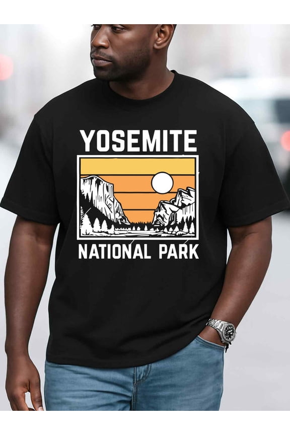 Yosemite National Park Tee men's comfort colors tshirt black short graphic spring and summer clothing Trendy Unisex Shirt Cotton tshirts