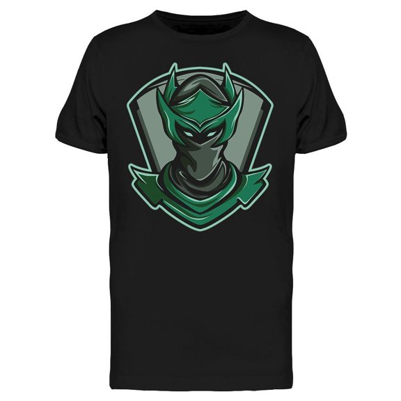 Greenish Ninja Gamer Icon T-Shirt Men -Image by Shutterstock, Male Large
