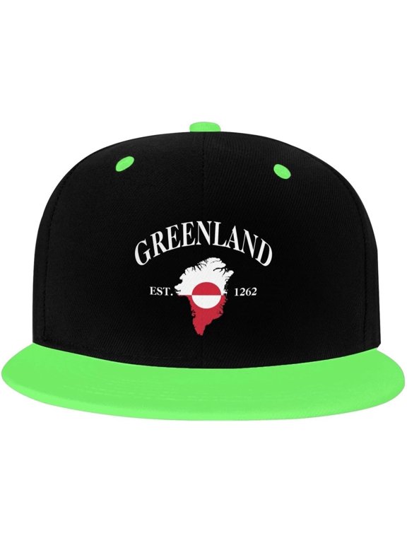 Greenland Est 1262 Mens Snapback Baseball Cap Hip Hop Style Flat Visor Adjustable Outdoor Cap
