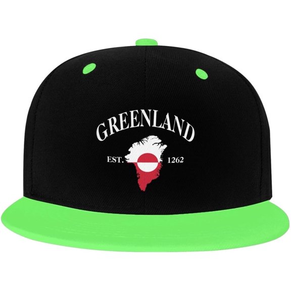 Greenland Est 1262 Mens Snapback Baseball Cap Hip Hop Style Flat Visor Adjustable Outdoor Cap