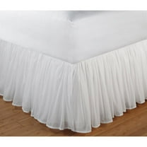 Greenland Home 100% Cotton Voile Bed Skirt - 15 in. Drop Ruffle - White, Queen
