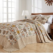 Greenland Home Andorra Medallion Cotton Bedspread Set, Multi, 3-Piece Queen